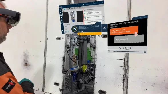 AR guide for dynamic mixer replacement