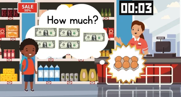 Educational quiz for kids “Shopping in a store”