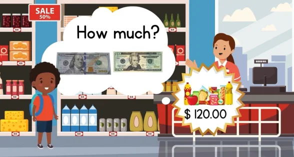 Educational quiz for kids “Shopping in a store”