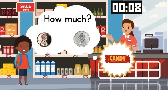 Educational quiz for kids “Shopping in a store”