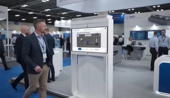 Helix Industry · interactive info kiosk for an exhibition stand